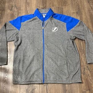 Vintage Tampa Bay Lightning Gray and Blue Full Zip Jacket NHL Licensed